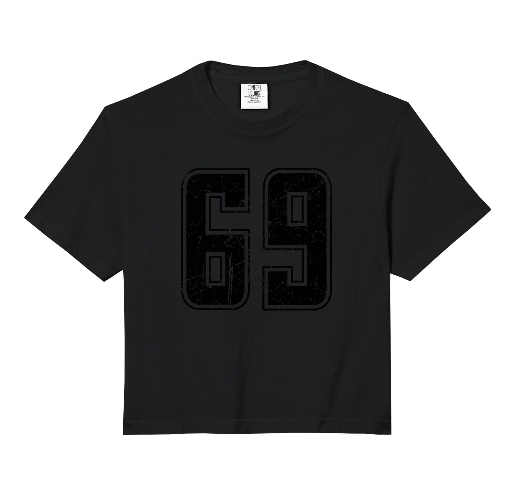 Number 69 Distressed Grunge Jersey T-Shirt - Novelty Apparel for Adults - T-Shirt, Sweatshirt, Hoodie