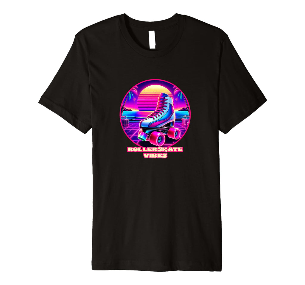 Rollerskate Vibes 1980S Synthwave Beach T-Shirt - Trendy Graphic Unisex - T-Shirt, Sweatshirt, Hoodie