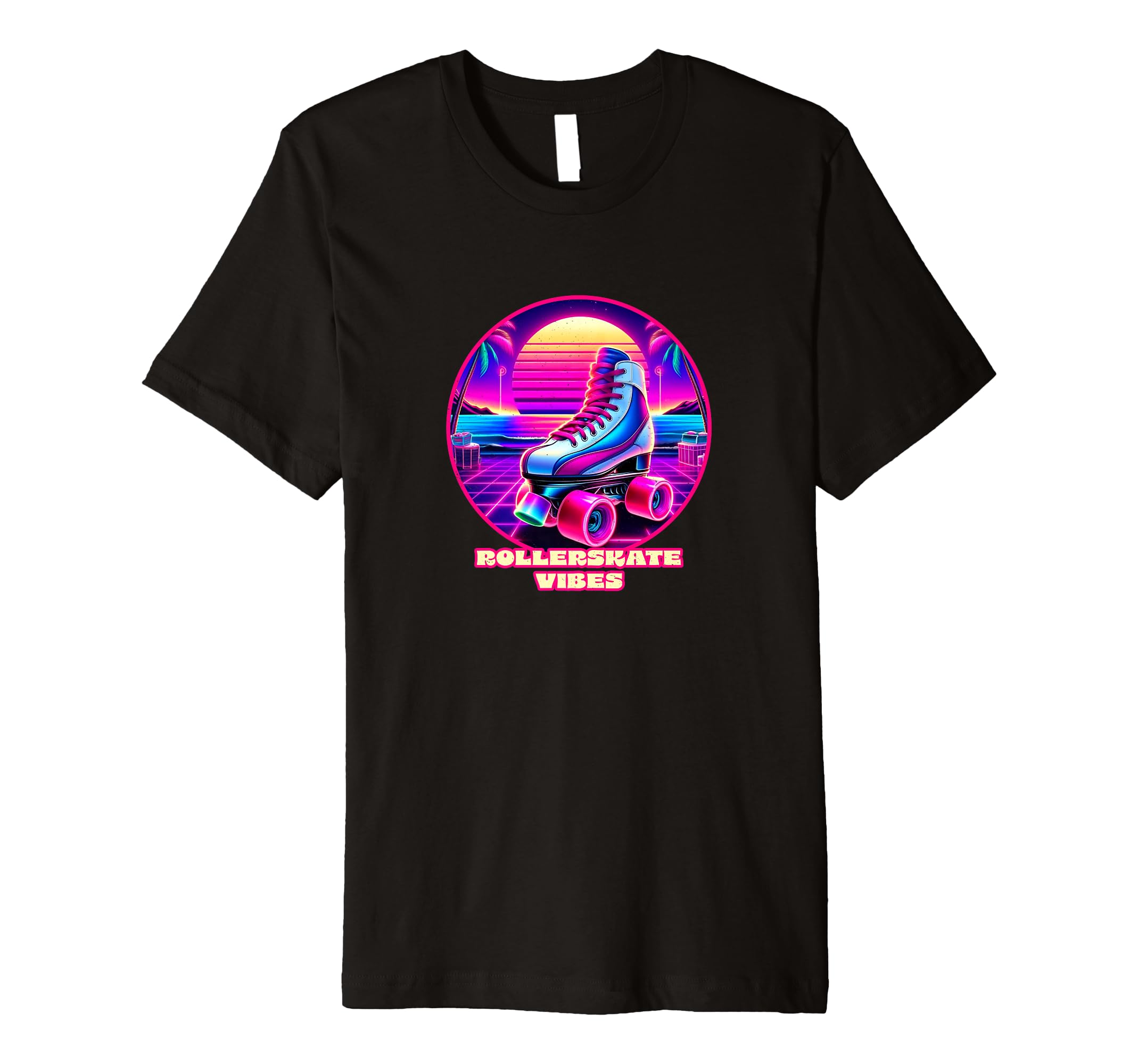 Rollerskate Vibes 1980S Synthwave Beach T-Shirt - Trendy Graphic Unisex - T-Shirt, Sweatshirt, Hoodie