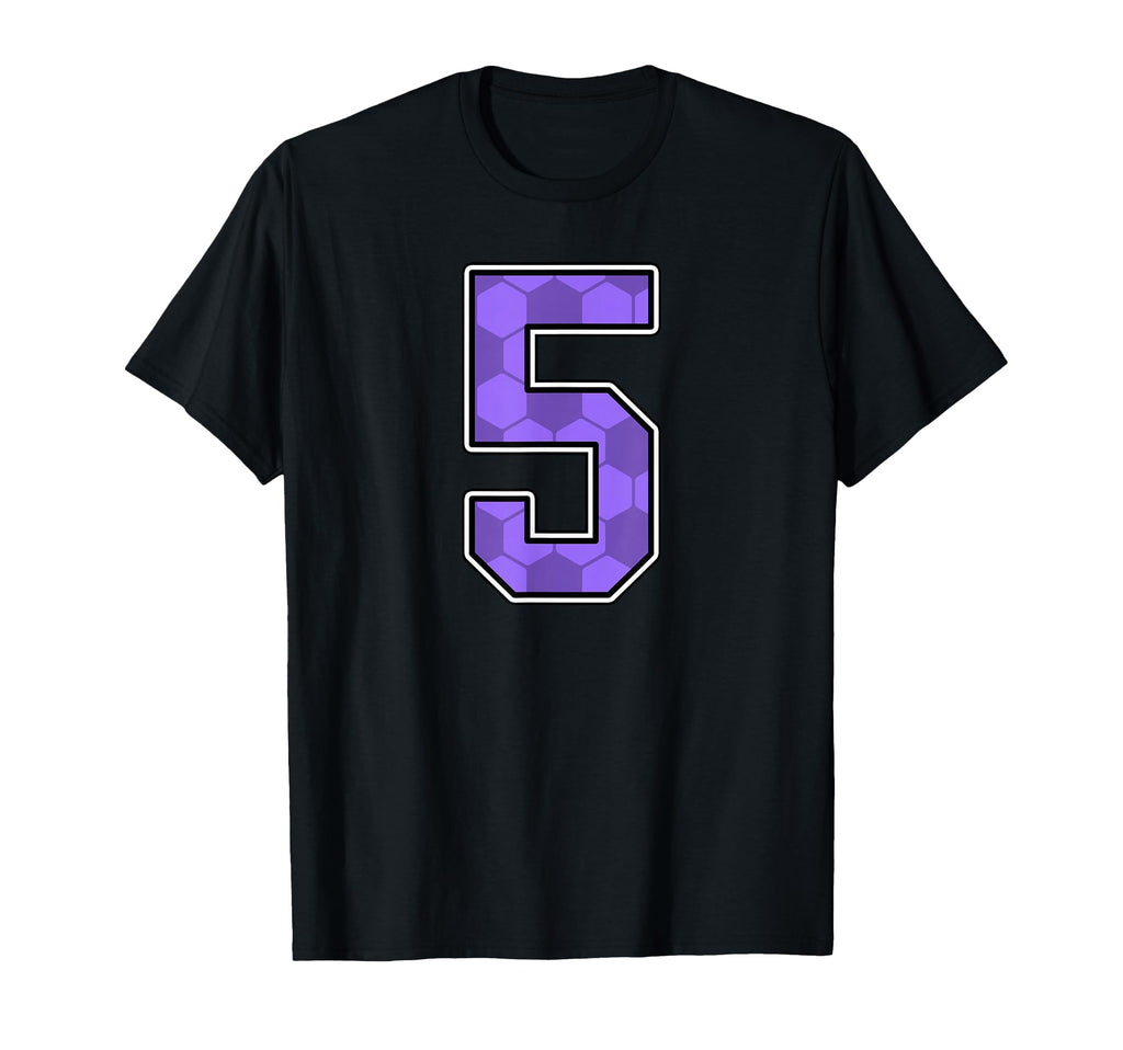 Purple Soccer Pattern Number 5 Jersey T-Shirt - Custom Art Print Unisex - T-Shirt, Sweatshirt, Hoodie
