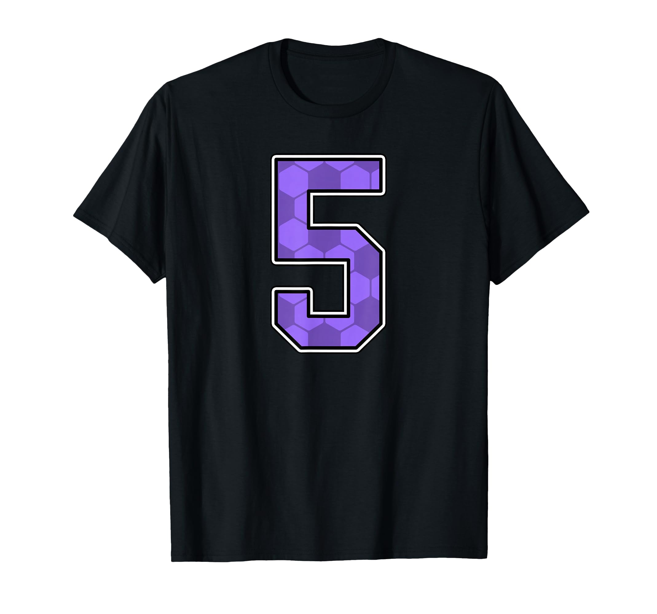 Purple Soccer Pattern Number 5 Jersey T-Shirt - Custom Art Print Unisex - T-Shirt, Sweatshirt, Hoodie