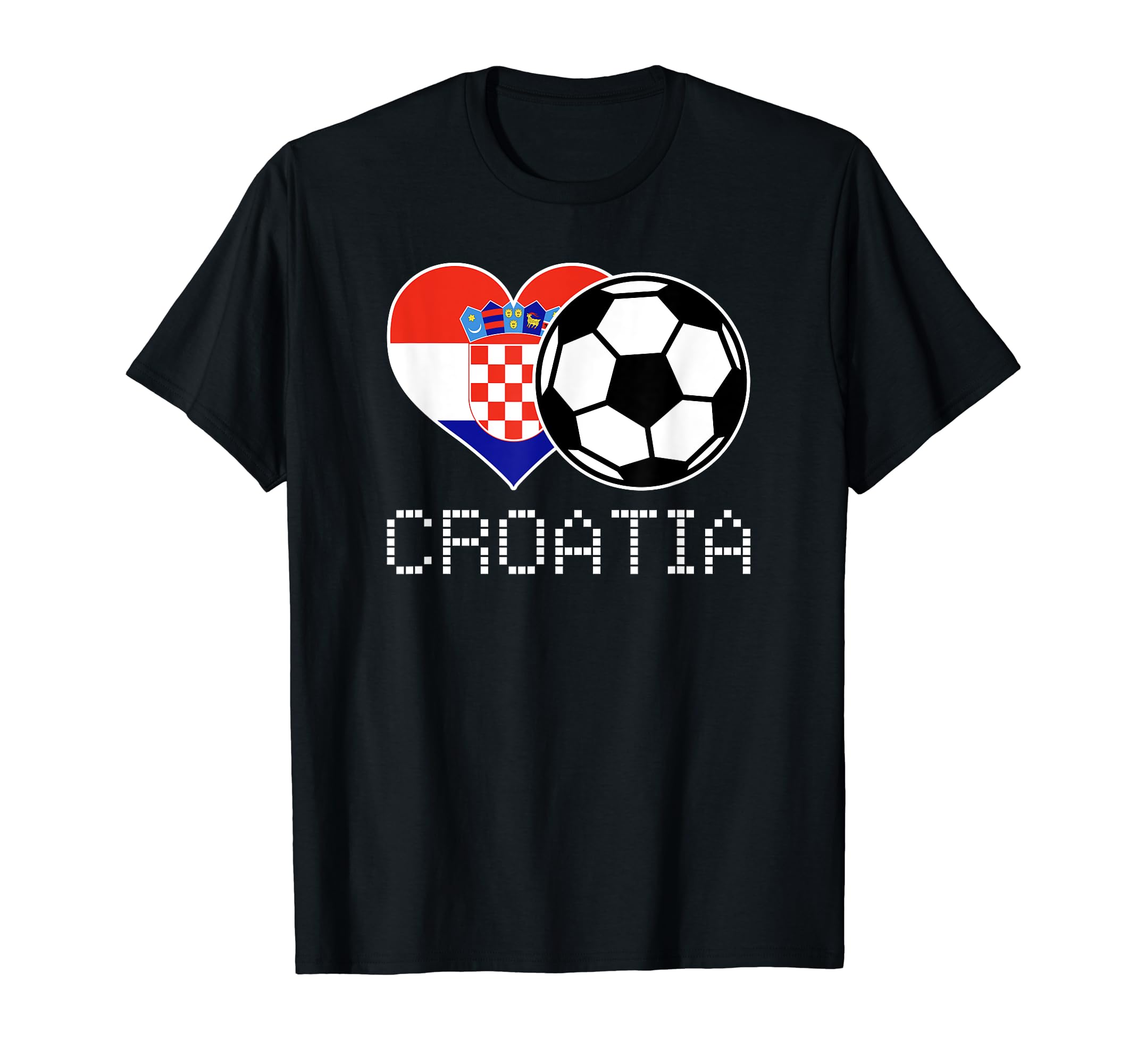 Croatia Soccer Croatian Flag Love T-Shirt - Fun Novelty Design for Adults - T-Shirt, Sweatshirt, Hoodie