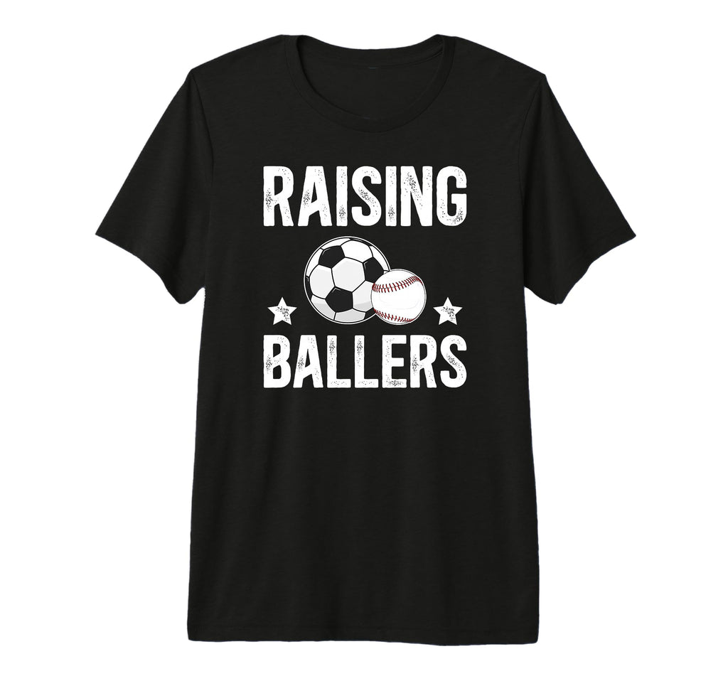 Mens Raising Ballers Soccer Baseball T-Shirt - Aesthetic Graphic Unisex - T-Shirt, Sweatshirt, Hoodie