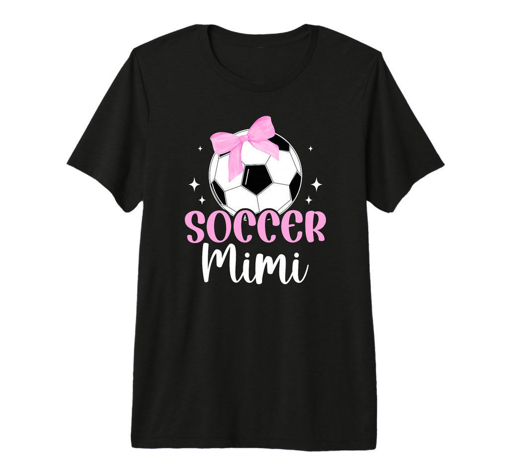 Soccer Mimi Bow Grandma Mimi Soccer T-Shirt - Novelty Apparel Unisex - T-Shirt, Sweatshirt, Hoodie