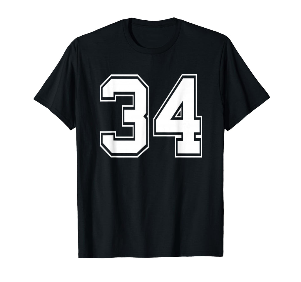 Number 34 Baseball Football Soccer T-Shirt - Aesthetic Graphic for Adults - T-Shirt, Sweatshirt, Hoodie