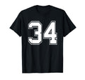 Number 34 Baseball Football Soccer T-Shirt - Aesthetic Graphic for Adults - T-Shirt, Sweatshirt, Hoodie