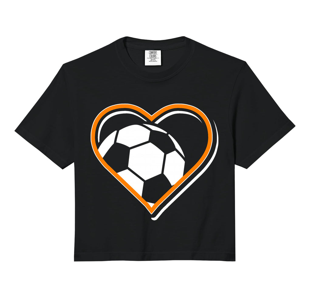 Orange Soccer Heart Soccer Lovers T-Shirt - Fun Novelty Design Unisex - T-Shirt, Sweatshirt, Hoodie