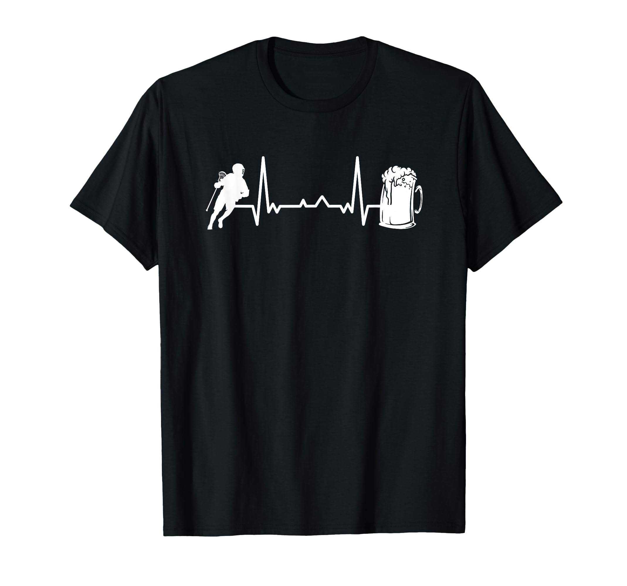 Lacrosse Goalie Heartbeat Ekg T-Shirt - Minimalist Print for Adults - T-Shirt, Sweatshirt, Hoodie