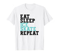 Eat Sleep Skate Repeat Ice Skate T-Shirt - Fun Novelty Design for Adults - T-Shirt, Sweatshirt, Hoodie