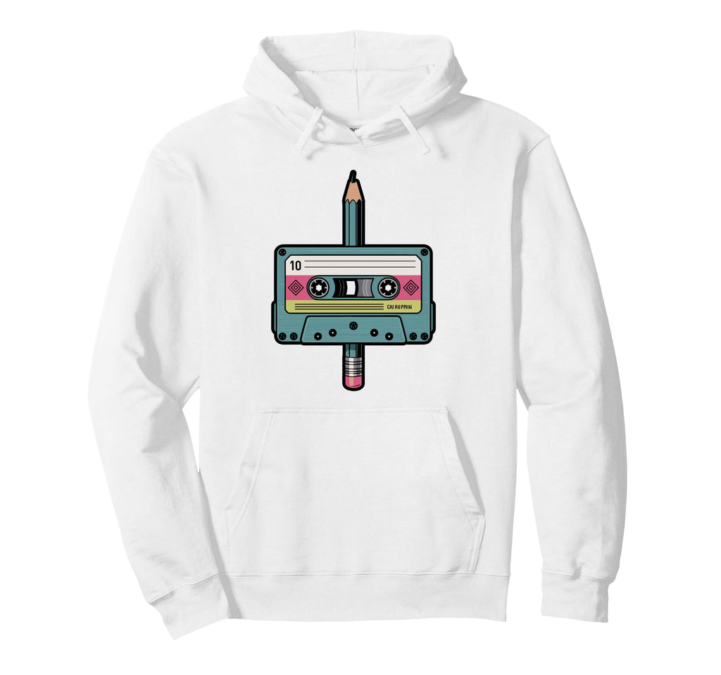 Cassette Pencil Rewind Heart Tape Hoodie - Aesthetic Graphic for Adults - T-Shirt, Sweatshirt, Hoodie