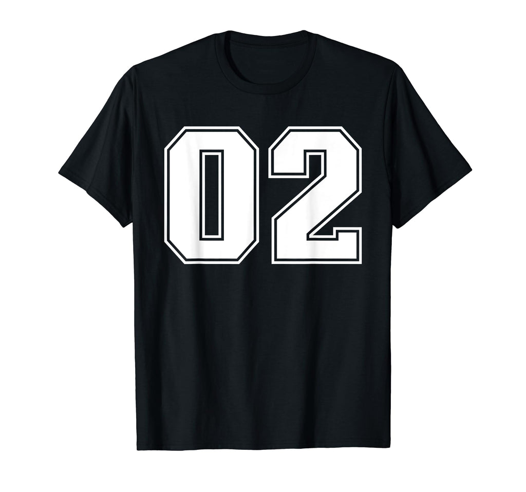 02 Jersey Number Baseball Football Soccer T-Shirt - Graphic Print Unisex - T-Shirt, Sweatshirt, Hoodie