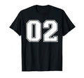 02 Jersey Number Baseball Football Soccer T-Shirt - Graphic Print Unisex - T-Shirt, Sweatshirt, Hoodie