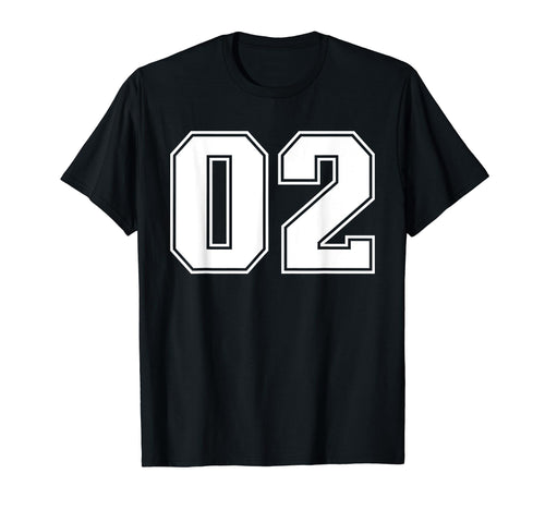 02 Jersey Number Baseball Football Soccer T-Shirt - Graphic Print Unisex - T-Shirt, Sweatshirt, Hoodie