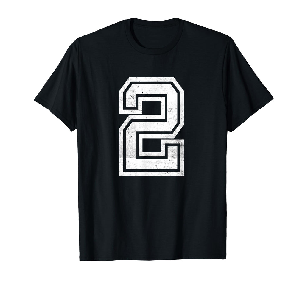 Distressed Number 2 Sport White T-Shirt - Unique Graphic for Adults - T-Shirt, Sweatshirt, Hoodie