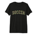 Camo Soccer Camourflage Varsity Text T-Shirt - Novelty Apparel for Adults - T-Shirt, Sweatshirt, Hoodie