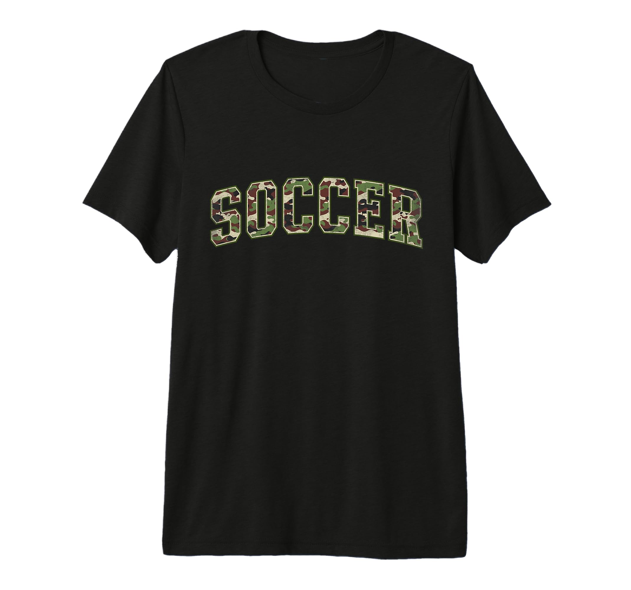 Camo Soccer Camourflage Varsity Text T-Shirt - Novelty Apparel for Adults - T-Shirt, Sweatshirt, Hoodie