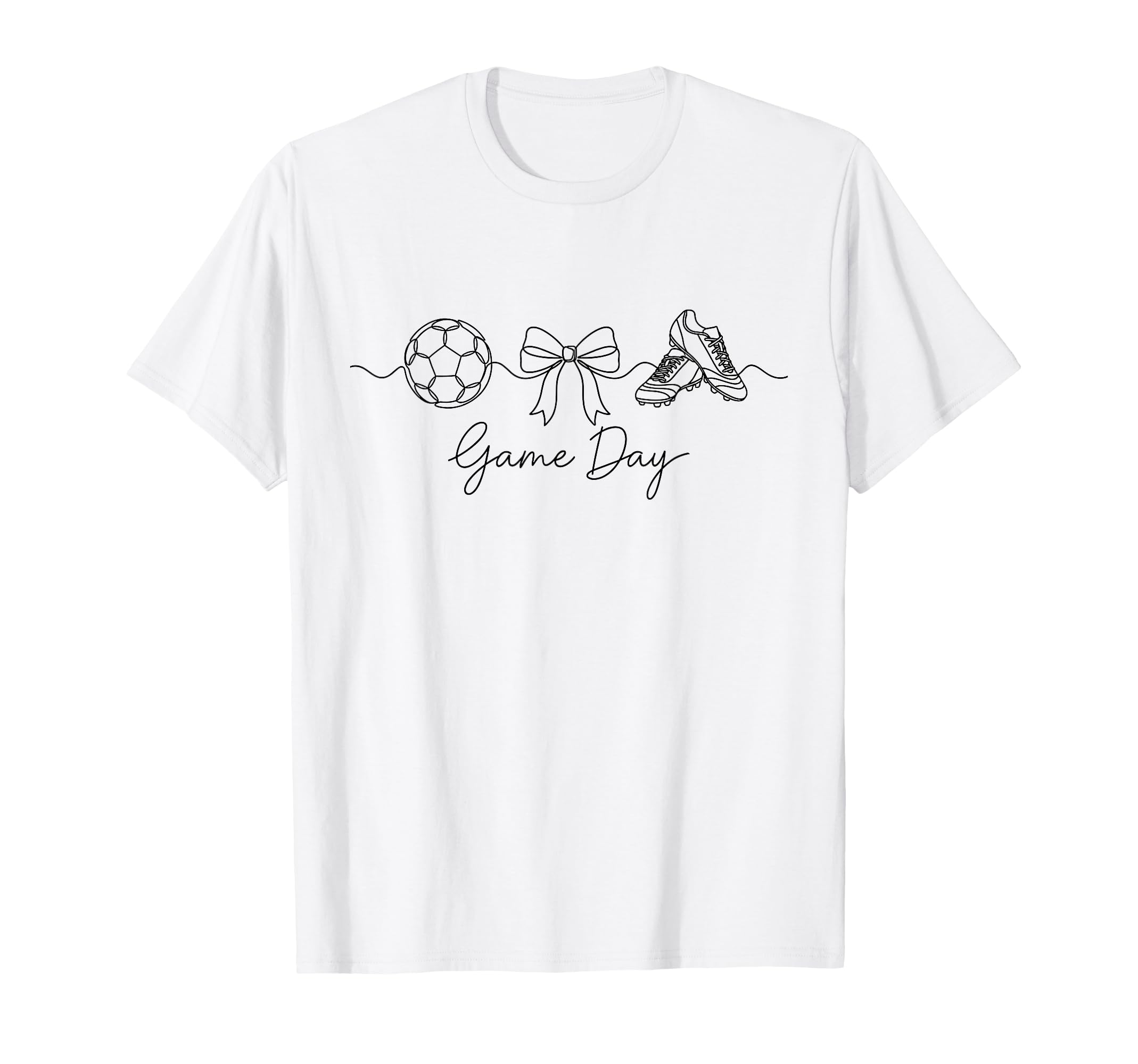Game Day Soccer Mom Ball Bow Cleats T-Shirt - Aesthetic Graphic Men Women - T-Shirt, Sweatshirt, Hoodie