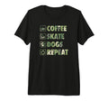 Coffee Skate Dogs Repeat Roller Skating T-Shirt - Custom Art Print Unisex - T-Shirt, Sweatshirt, Hoodie