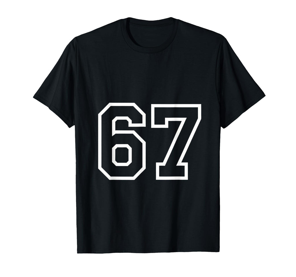 Number 67 Numbered Uniform Sports T-Shirt - Novelty Apparel for Adults - T-Shirt, Sweatshirt, Hoodie