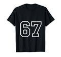 Number 67 Numbered Uniform Sports T-Shirt - Novelty Apparel for Adults - T-Shirt, Sweatshirt, Hoodie