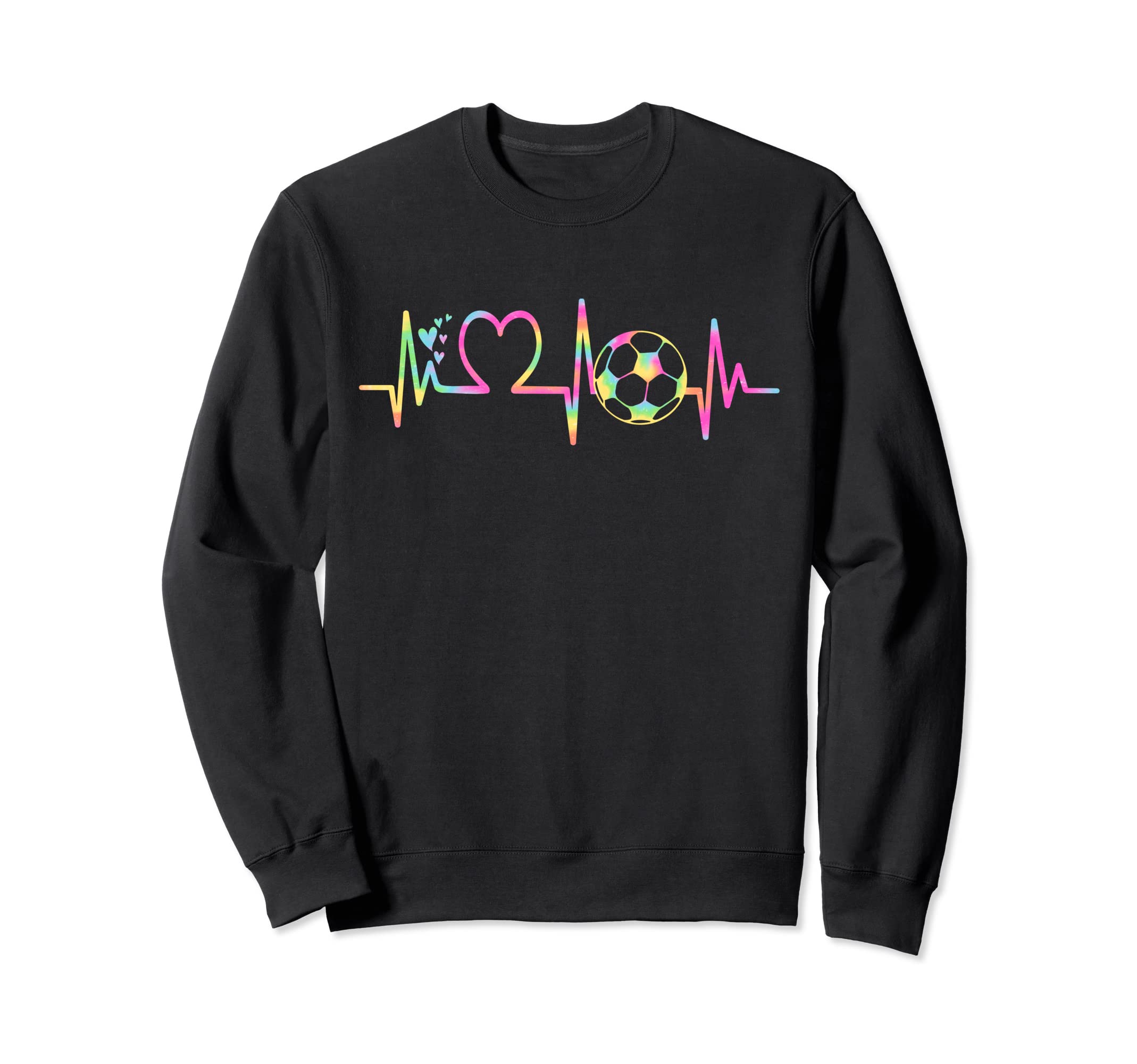 Soccer Heartbeat Tie Dye Heart Sweatshirt - Custom Art Print Men Women - T-Shirt, Sweatshirt, Hoodie