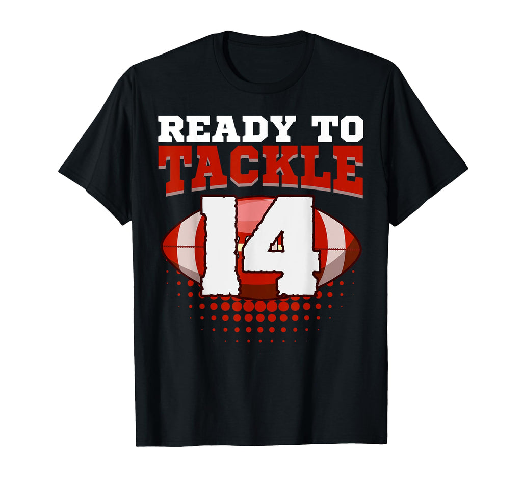 Football 14Th Birthday Player Tackle T-Shirt - Minimalist Print for Adults - T-Shirt, Sweatshirt, Hoodie
