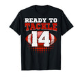 Football 14Th Birthday Player Tackle T-Shirt - Minimalist Print for Adults - T-Shirt, Sweatshirt, Hoodie