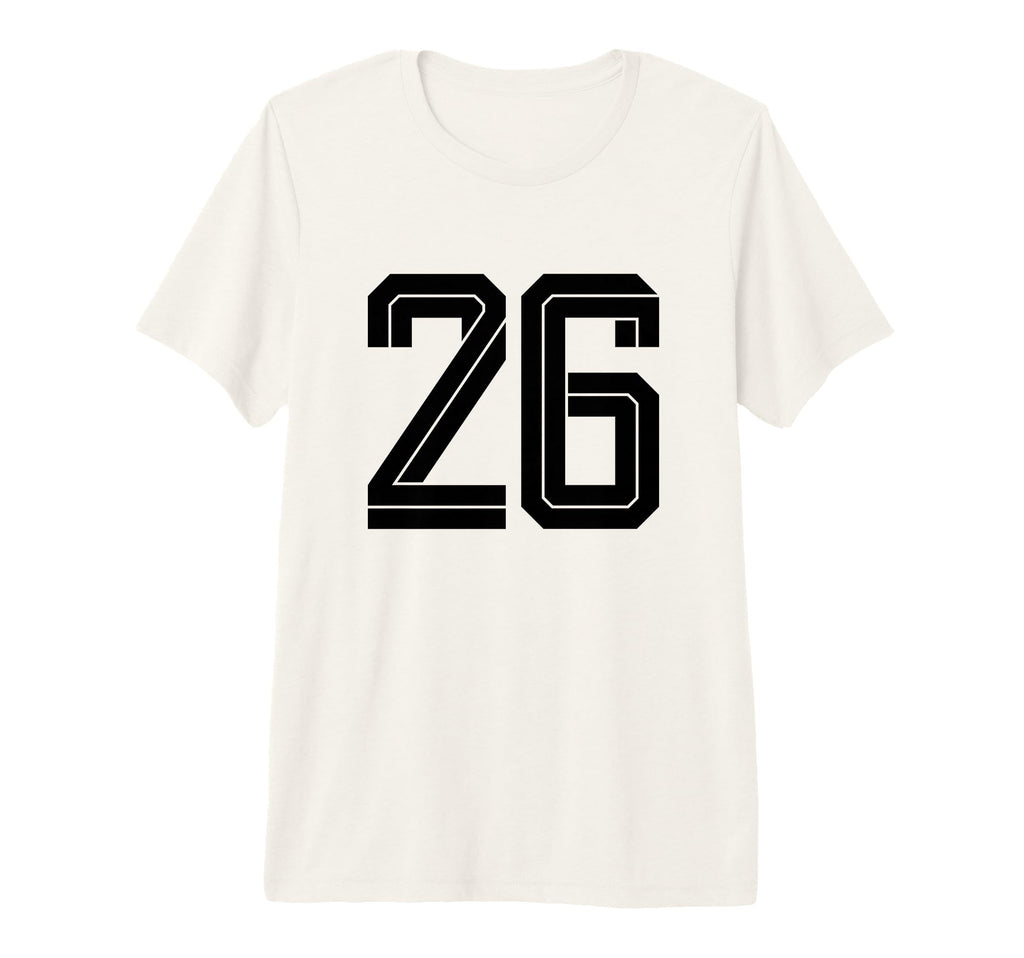 26 White Number 26 Sports Fan Soccer Tri T-Shirt - Graphic Print Unisex - T-Shirt, Sweatshirt, Hoodie