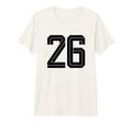 26 White Number 26 Sports Fan Soccer Tri T-Shirt - Graphic Print Unisex - T-Shirt, Sweatshirt, Hoodie