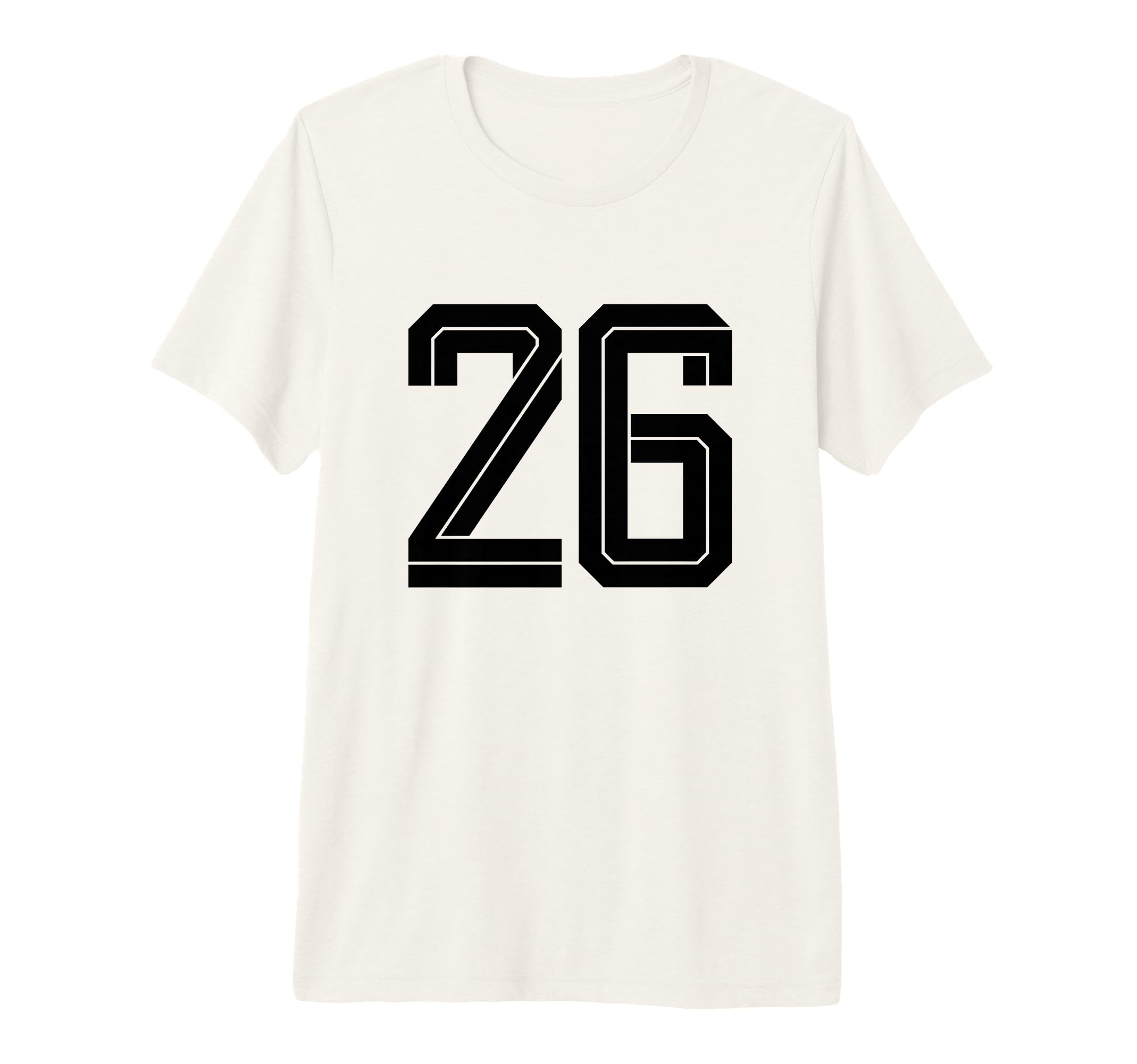 26 White Number 26 Sports Fan Soccer Tri T-Shirt - Graphic Print Unisex - T-Shirt, Sweatshirt, Hoodie