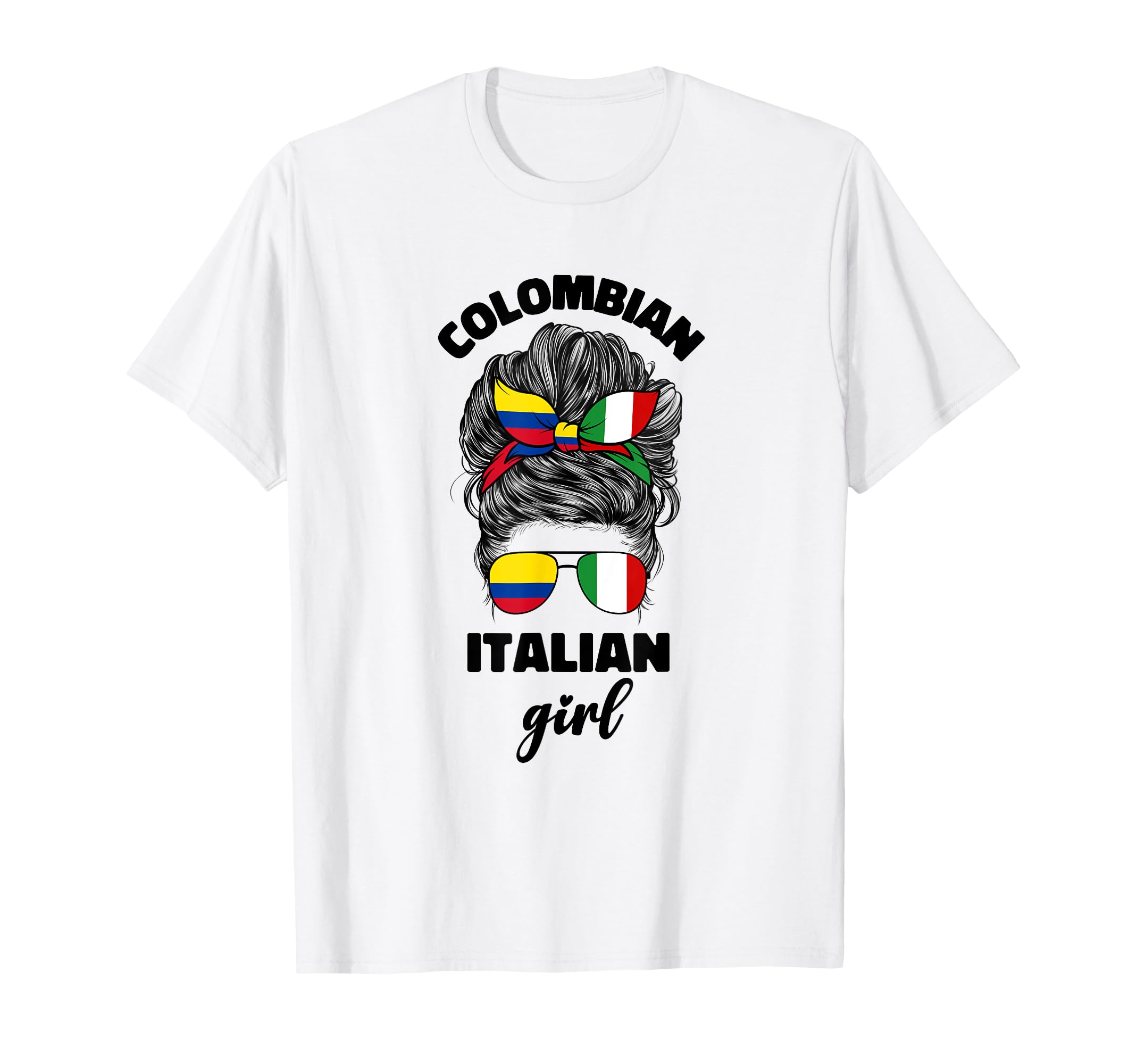 Half Italian And Colombian Colombia T-Shirt - Aesthetic Graphic for Adults - T-Shirt, Sweatshirt, Hoodie