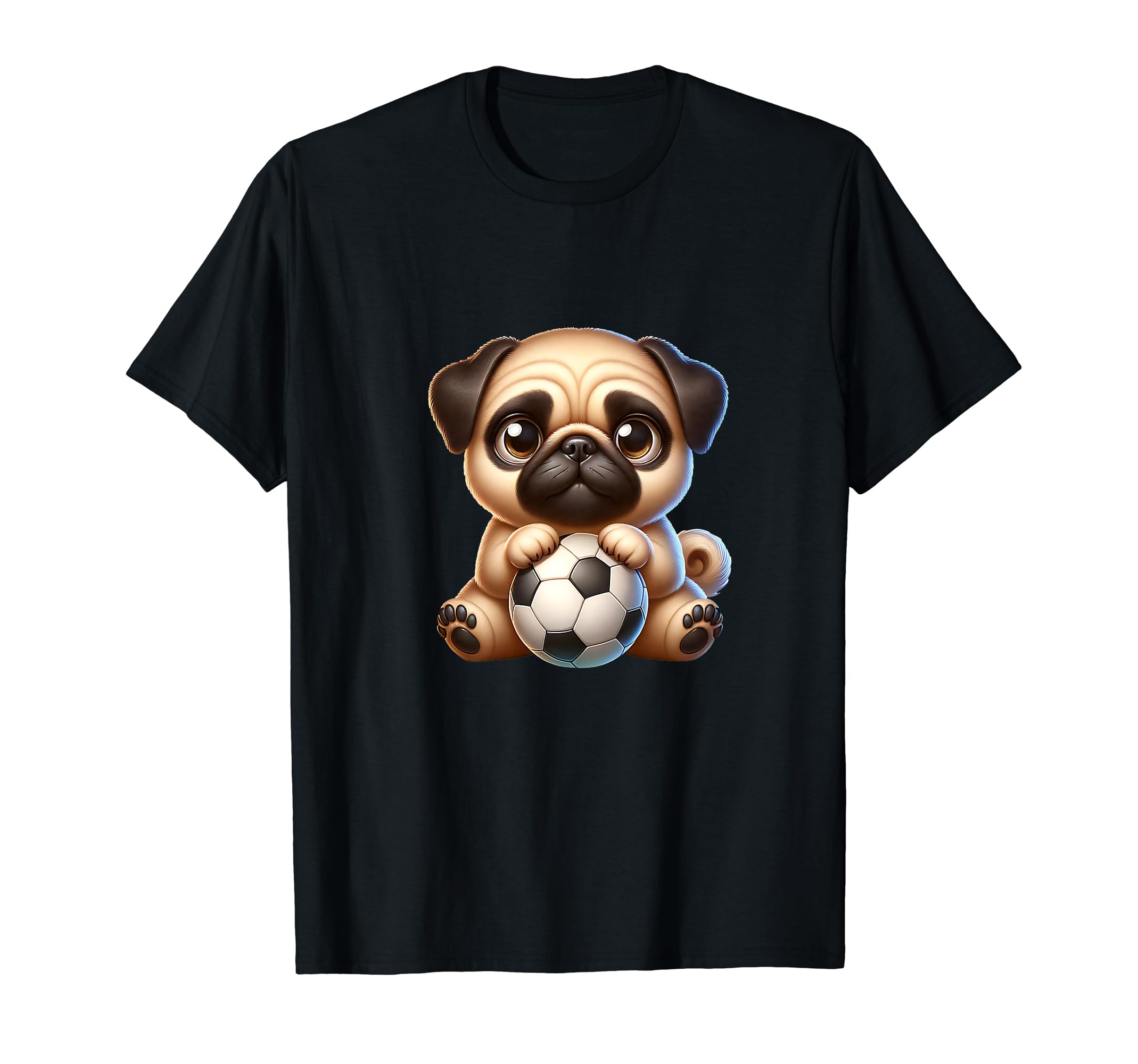 Pug Dog Soccer Champion Fan Ball T-Shirt - Novelty Apparel for Adults - T-Shirt, Sweatshirt, Hoodie
