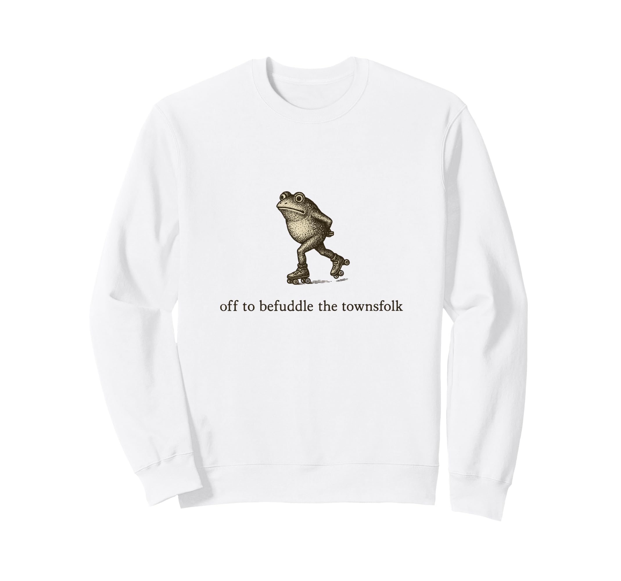Roller Skating Frog Off To Sweatshirt - Minimalist Print Men Women - T-Shirt, Sweatshirt, Hoodie