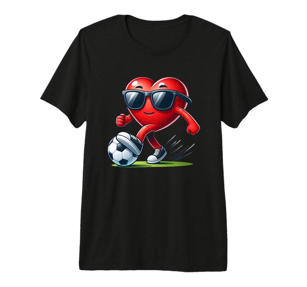 Funny Red Heart Soccer Player T-Shirt - Minimalist Print Men Women - T-Shirt, Sweatshirt, Hoodie