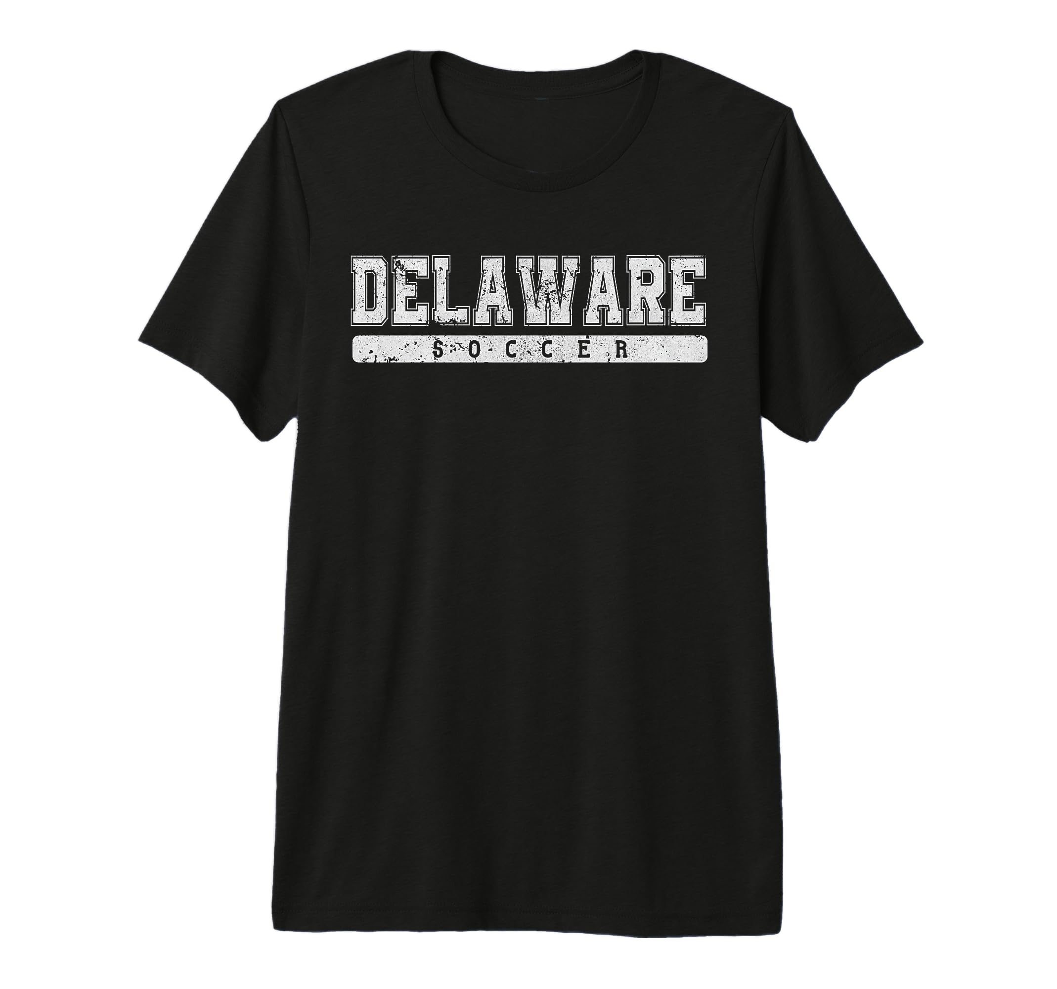 Delaware Soccer White Text Tri T-Shirt - Fun Novelty Design for Adults - T-Shirt, Sweatshirt, Hoodie