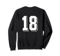 Number 18 Backside 80S 90S Team Sweatshirt - Trendy Graphic Men Women - T-Shirt, Sweatshirt, Hoodie