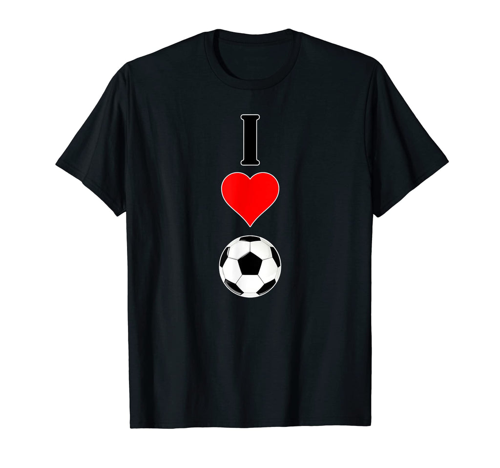 I Love Heart Soccer Football Vertical T-Shirt - Custom Art Print Unisex - T-Shirt, Sweatshirt, Hoodie