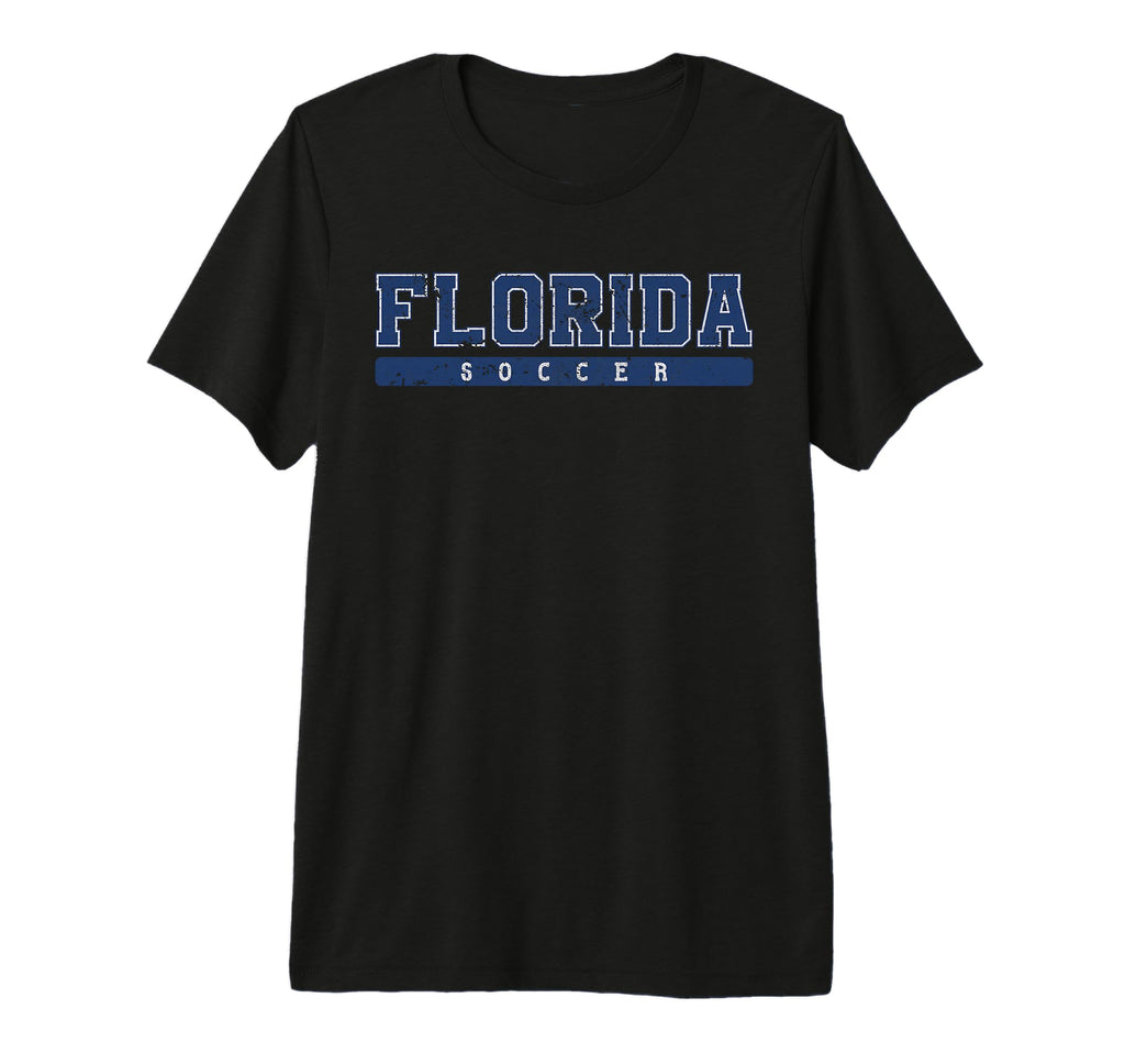 Florida Soccer Blue Text Tri Blend T-Shirt - Fun Novelty Design Men Women - T-Shirt, Sweatshirt, Hoodie