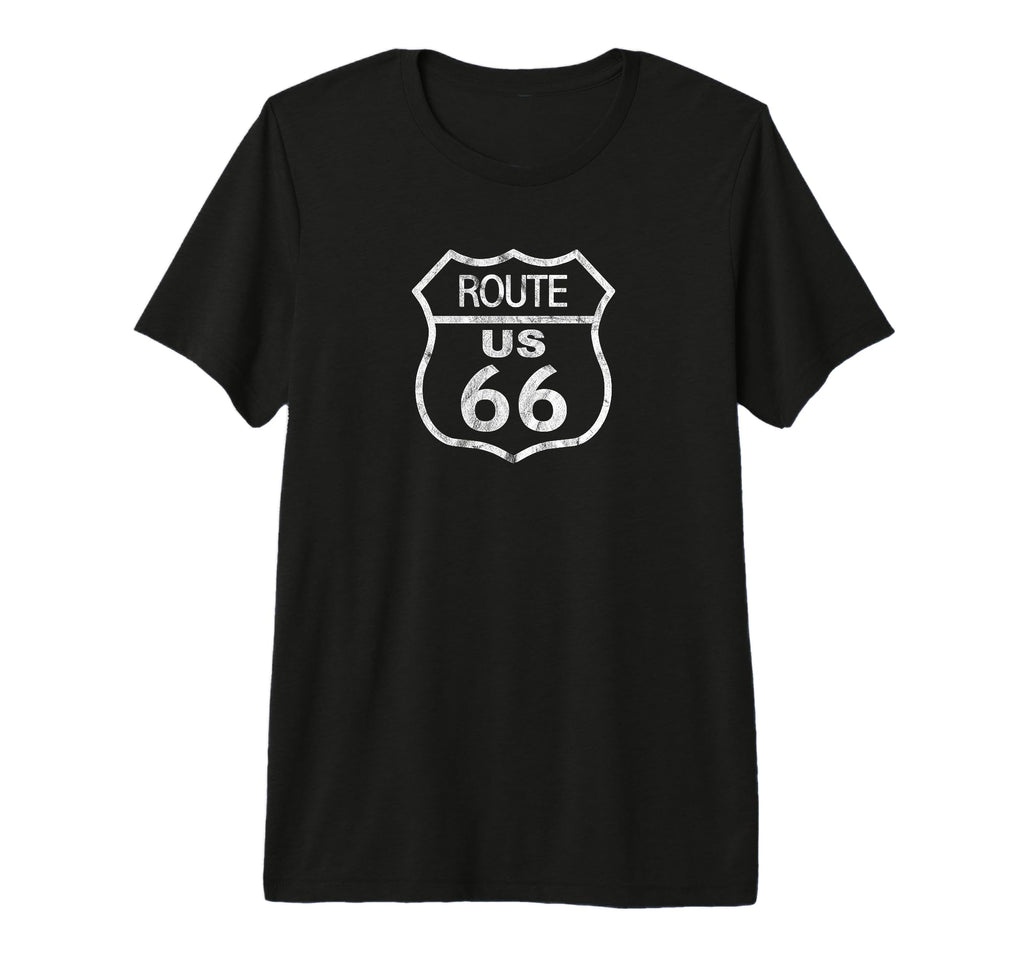 Us Route 66 Historical Sign Distressed T-Shirt - Unique Graphic Unisex - T-Shirt, Sweatshirt, Hoodie