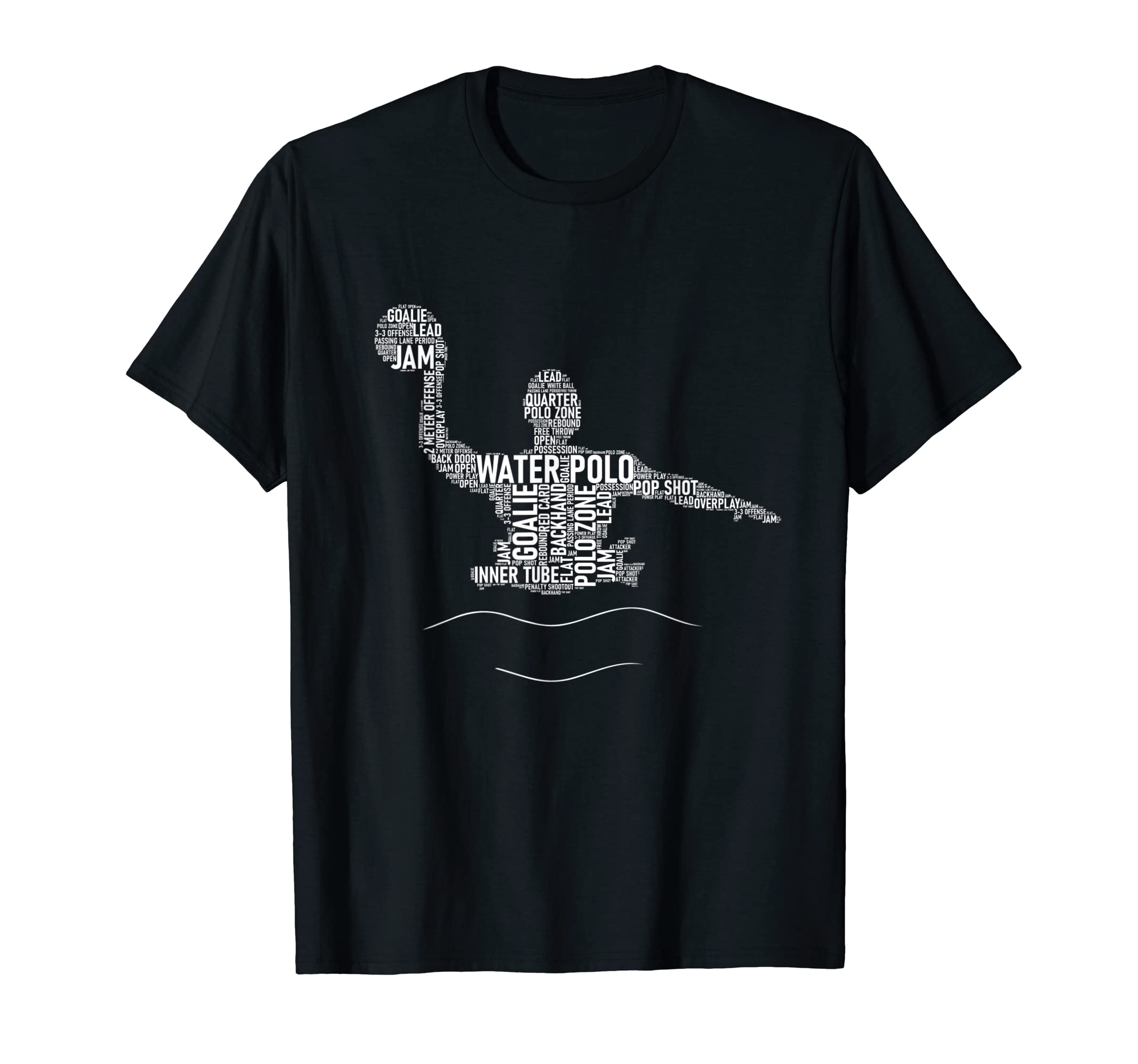 Word Cloud Water Polo Player Goalie T-Shirt - Custom Art Print Men Women - T-Shirt, Sweatshirt, Hoodie