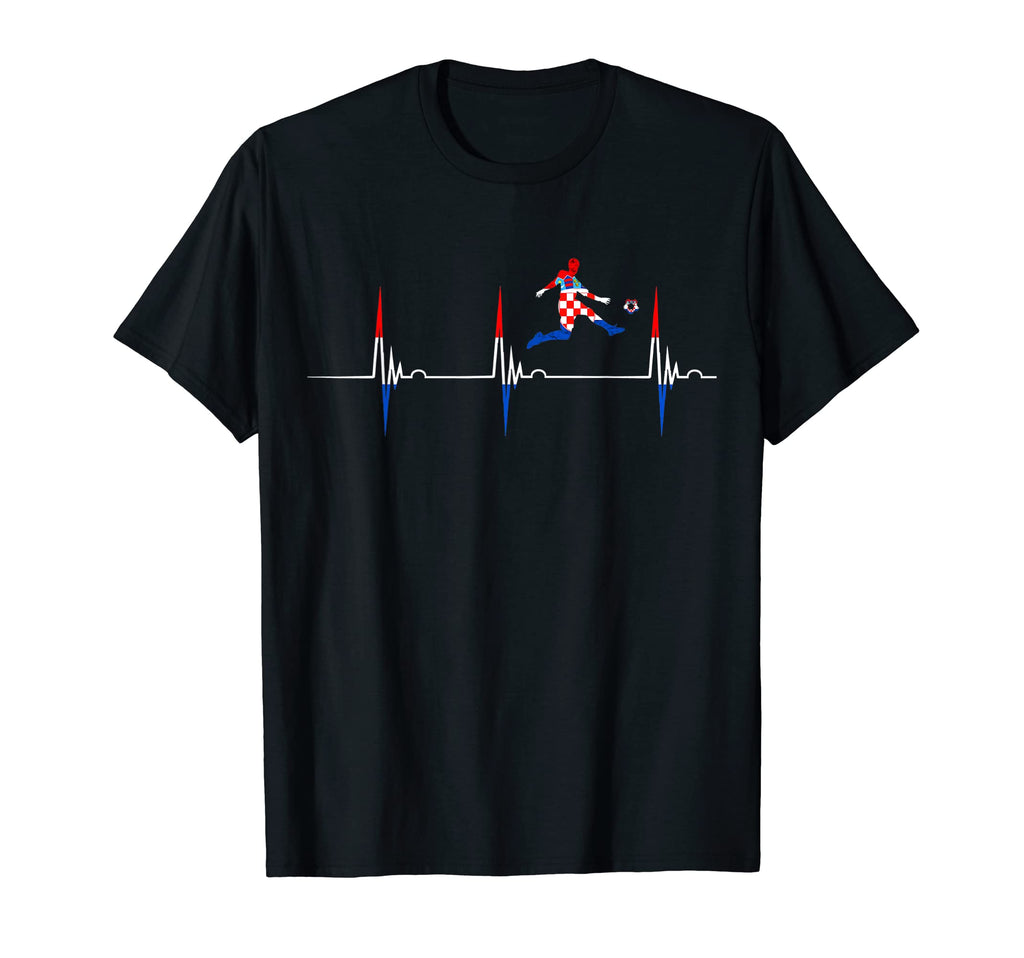 Croatian Pride Heartbeat Ekg T-Shirt - Casual Everyday Wear Men Women - T-Shirt, Sweatshirt, Hoodie