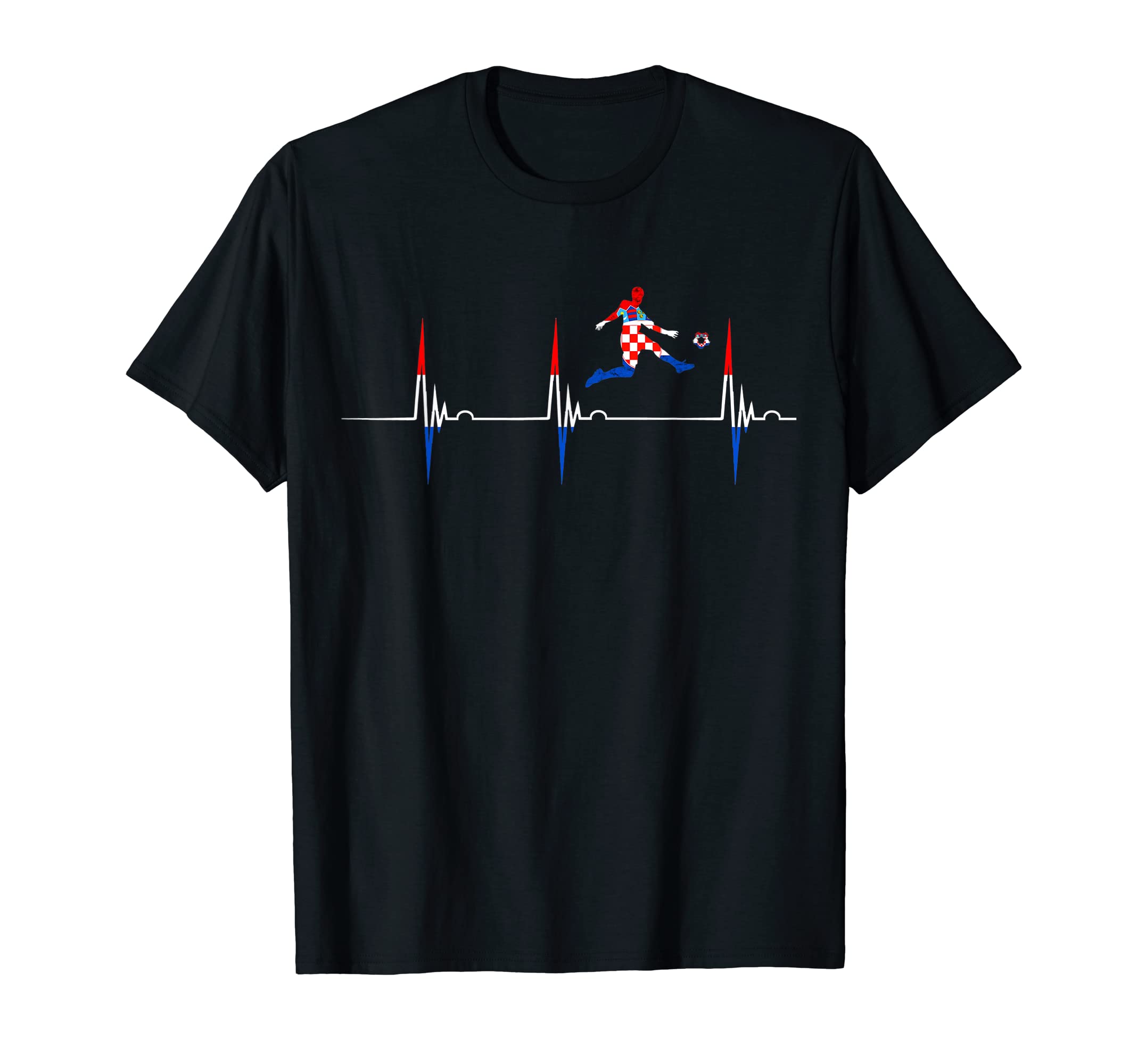 Croatian Pride Heartbeat Ekg T-Shirt - Casual Everyday Wear Men Women - T-Shirt, Sweatshirt, Hoodie