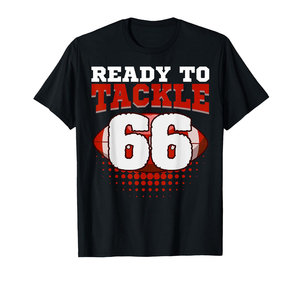 Football 66Th Birthday Player Tackle T-Shirt - Custom Art Print for Adults - T-Shirt, Sweatshirt, Hoodie