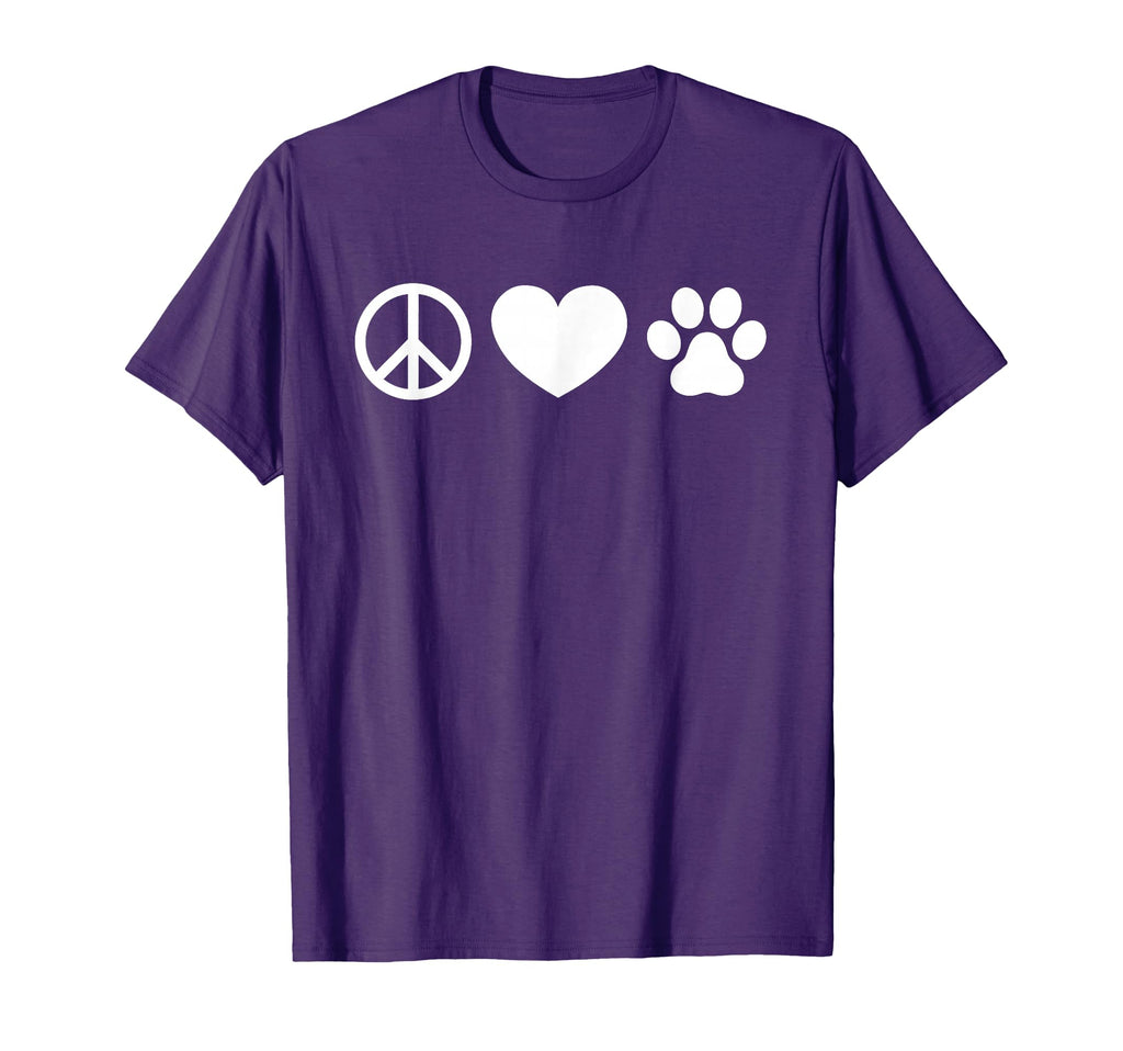 Peace Love And Dogs T-Shirt - Novelty Apparel for Adults - T-Shirt, Sweatshirt, Hoodie