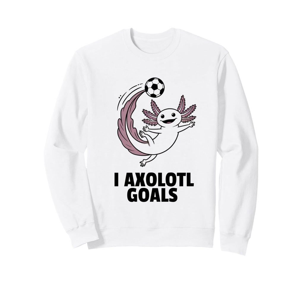 Minimalist Axolotl Soccer Player Sweatshirt - Custom Art Print Men Women - T-Shirt, Sweatshirt, Hoodie