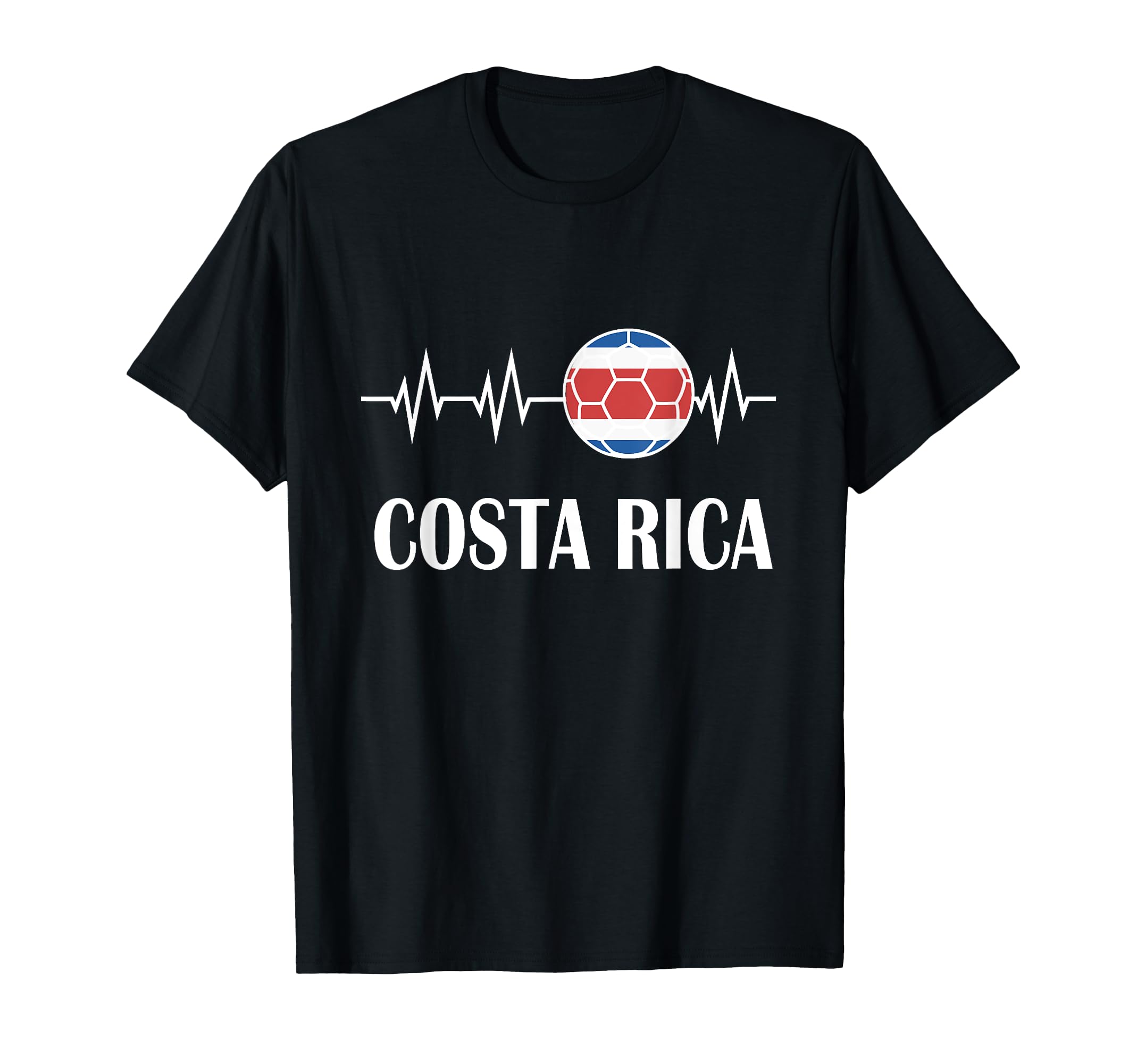 Soccer Heartbeat I Love Costa Rica T-Shirt - Unique Graphic Men Women - T-Shirt, Sweatshirt, Hoodie