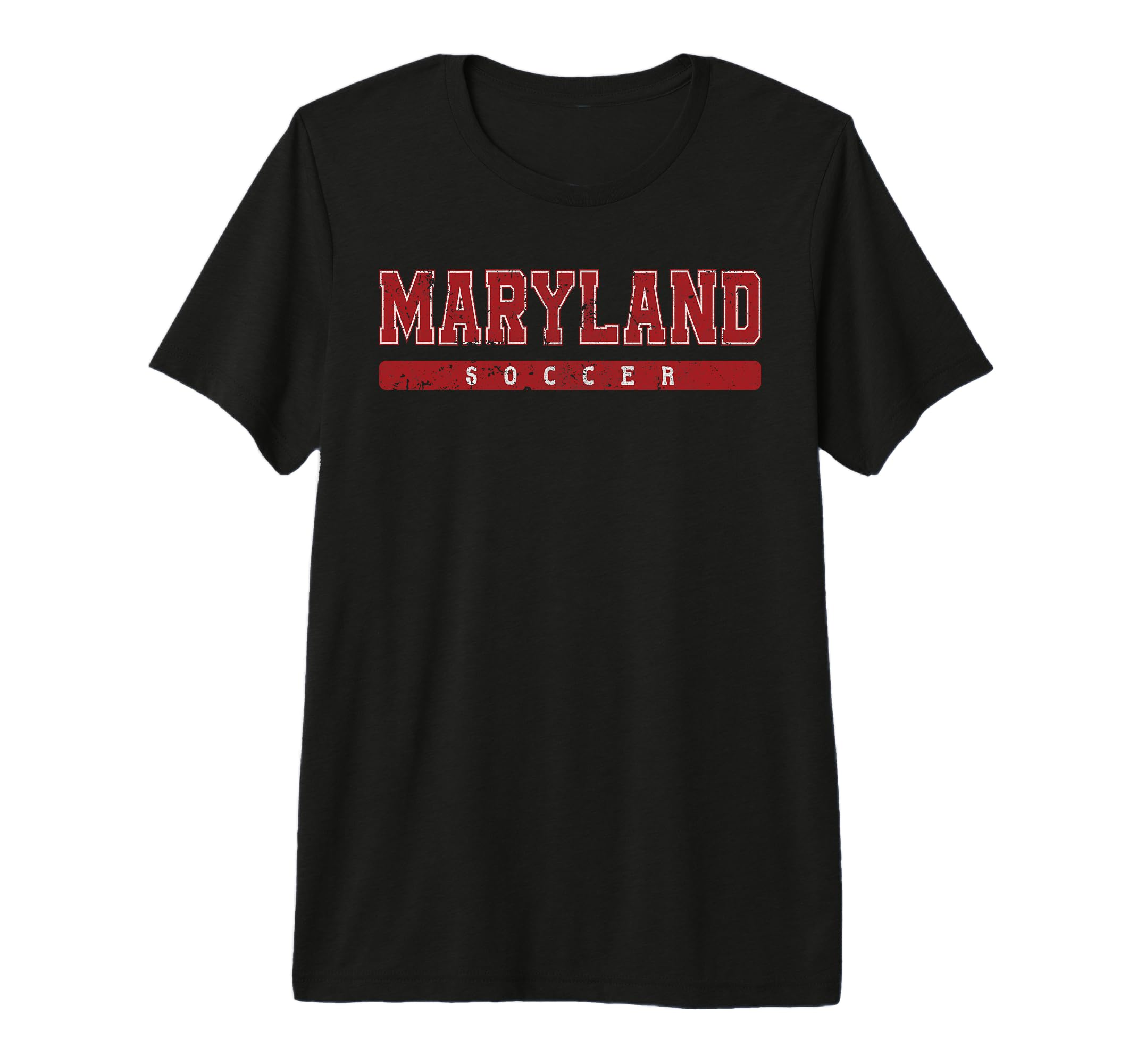 Maryland Soccer Red Text Tri Blend T-Shirt - Minimalist Print for Adults - T-Shirt, Sweatshirt, Hoodie