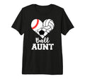 Ball Aunt Heart Baseball Volleyball T-Shirt - Graphic Print Men Women - T-Shirt, Sweatshirt, Hoodie