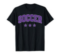 Soccer All Purple Stars Text T-Shirt - Unique Graphic Unisex - T-Shirt, Sweatshirt, Hoodie