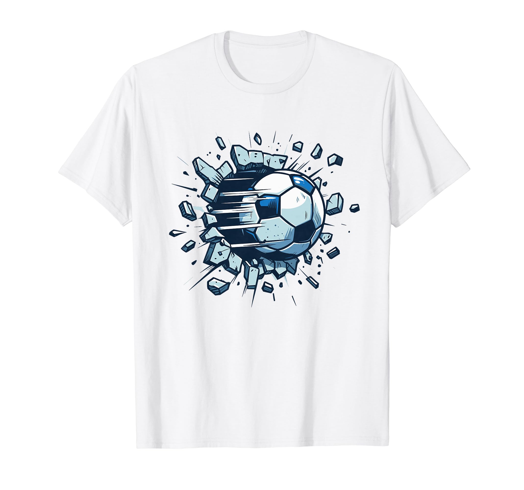 Soccer Ball Break Wall Soccer Sport T-Shirt - Unique Graphic Unisex - T-Shirt, Sweatshirt, Hoodie